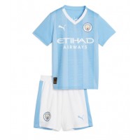 Camiseta Manchester City Primera Equipación para niños 2023-24 manga corta (+ pantalones cortos)